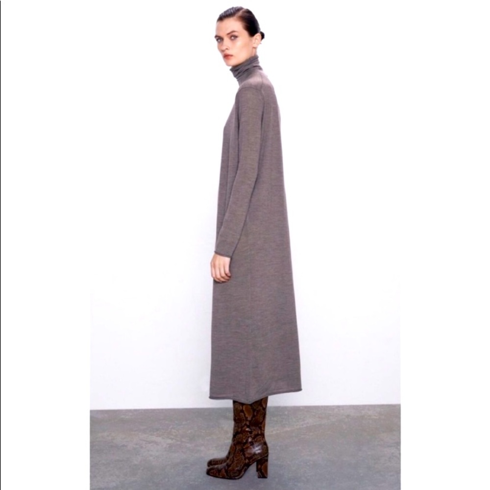 Zara Merino Wool Midi  Dress